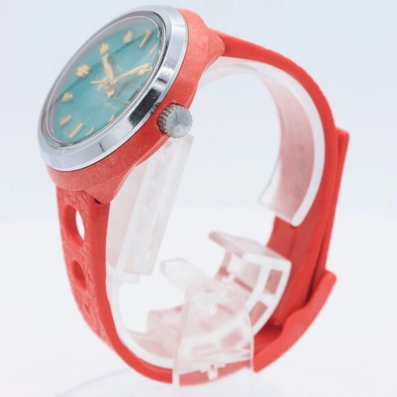 Vintage Lucerne Green Crosshair Dial Men's Mechanical Wristwatch Swiss - Picture 5 of 5